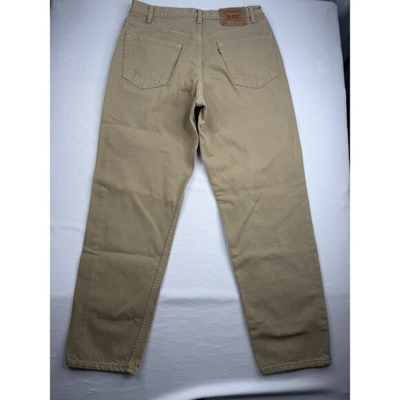 Levis 550 Jeans Mens 34x32 (32x30) Khaki Tan Relaxed Fit Made in USA 1997 - Picture 2 of 9